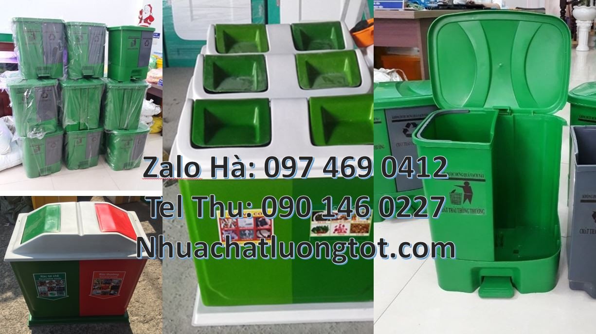 thùng rác 3 ngăn gia đình,thùng rác 2 ngăn dùng để phân loại rác giá r