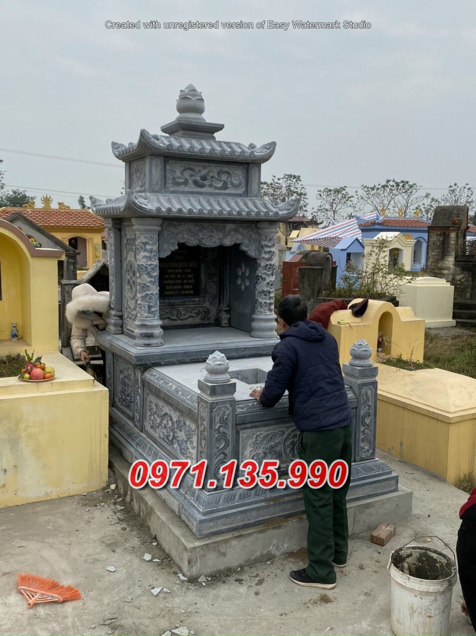 Mẫu mộ đá đôi song thân phu thê đẹp bán tại phú thọ sơn la điện biên