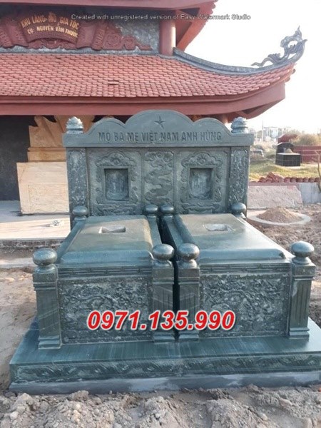 Mẫu mộ đá đôi song thân phu thê đẹp bán tại phú thọ sơn la điện biên