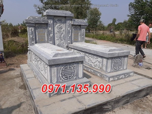 Mẫu mộ đá đôi ông bà cha mẹ đẹp bán tại bạc liêu kiên giang long an
