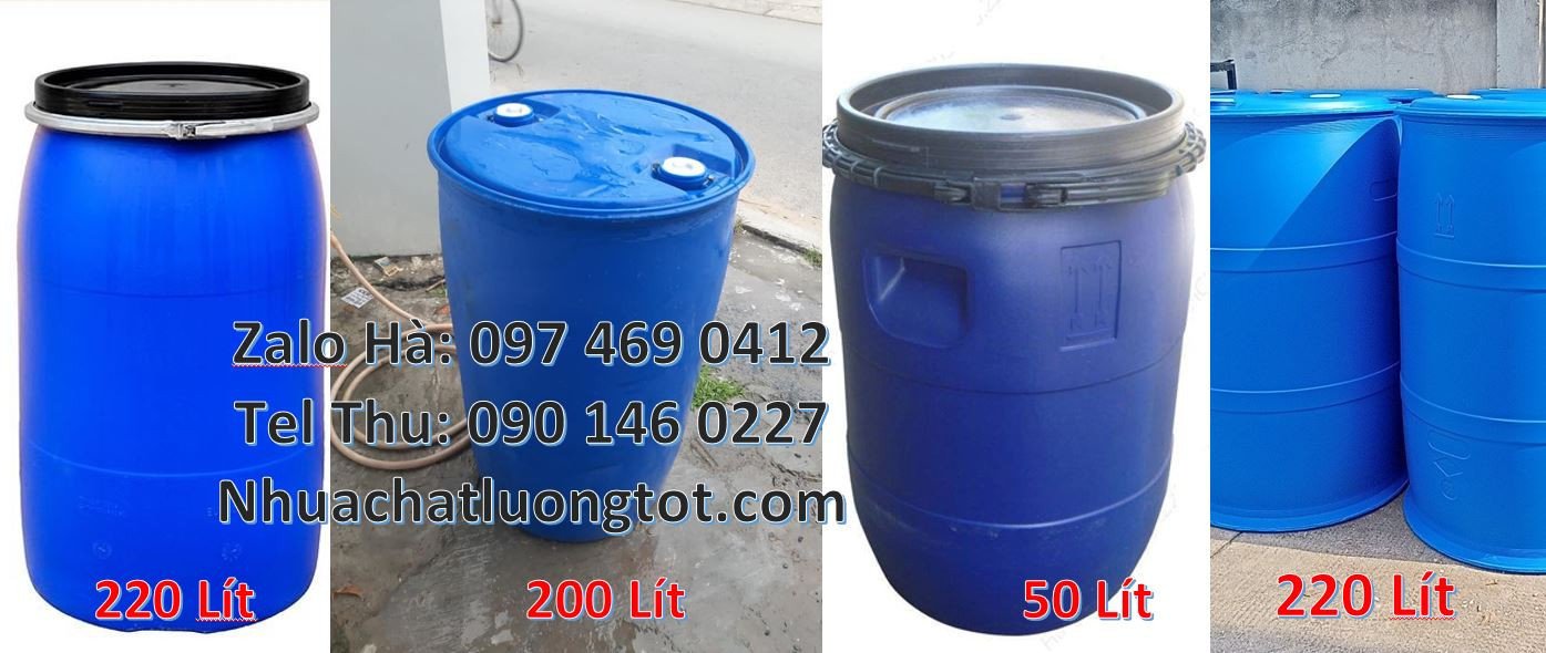 giá thùng phuy nhựa 100l màu xanh, thùng phuy nhựa 200l đựng dung dịch