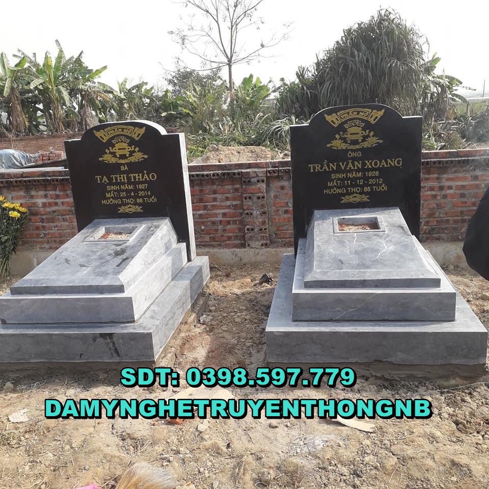 mộ đá nguyên khối lắp đặt tại vĩnh phúc 2023