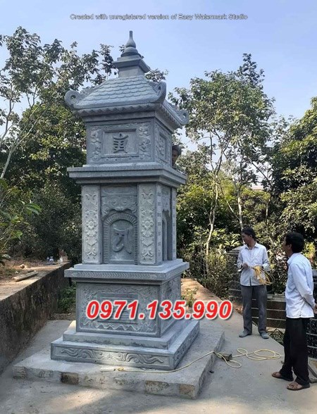 Mẫu mộ tháp phật giáo bằng đá để tro cốt đẹp bán gia lai kon tum