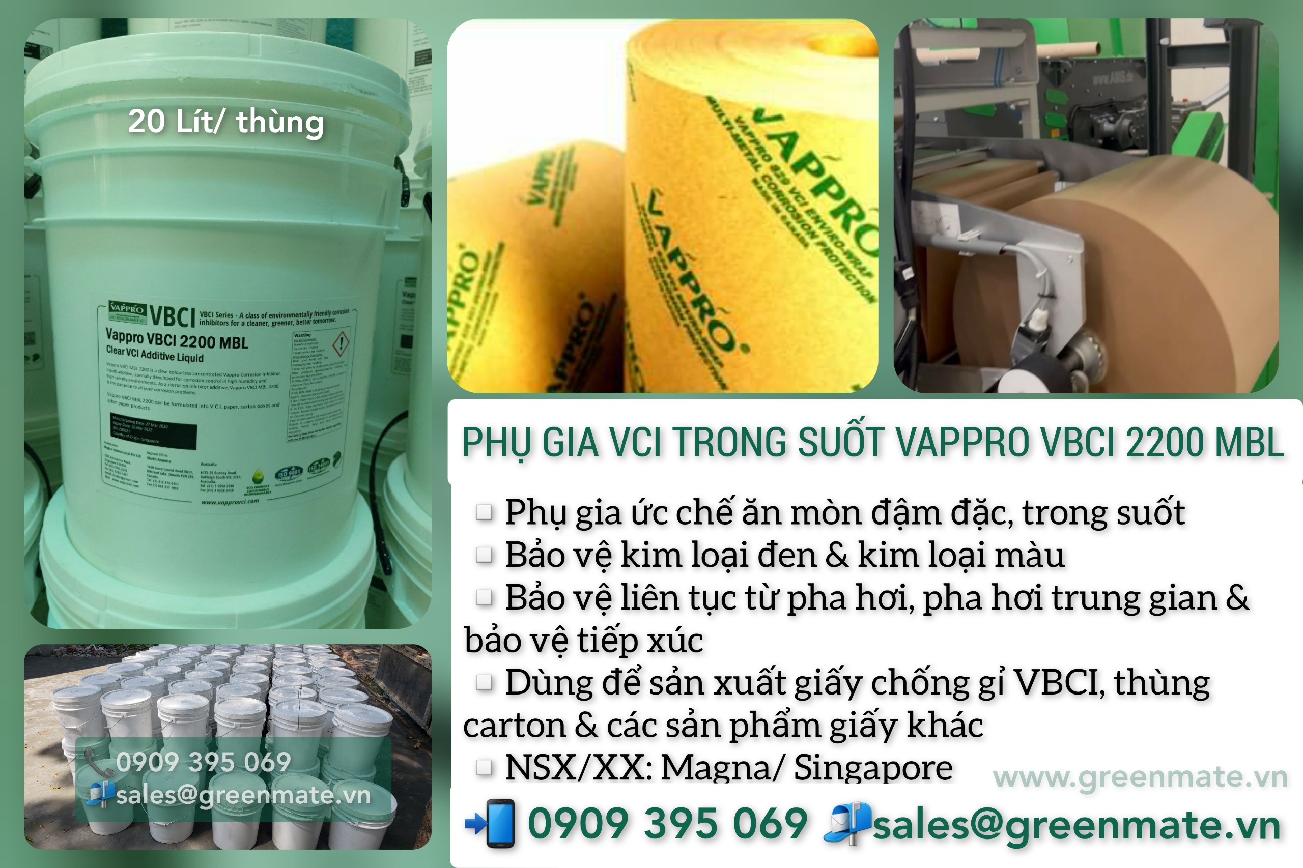 Phụ gia sản xuất giấy VAPPRO VBCI 2200 MBL