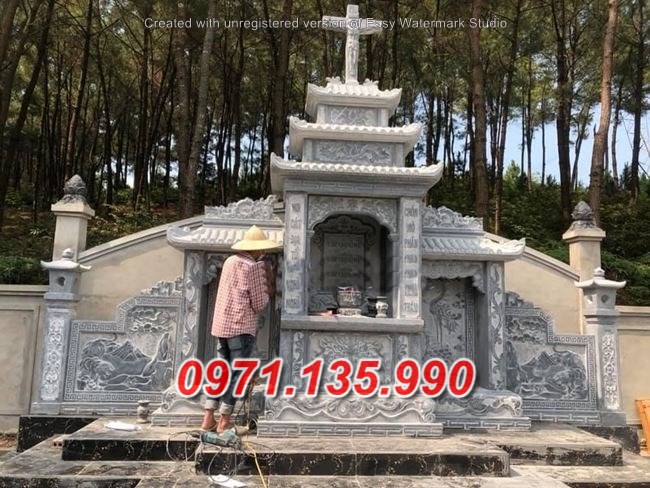 Mẫu mộ đá công giáo để tro cốt đẹp bán tại long an Kiên giang