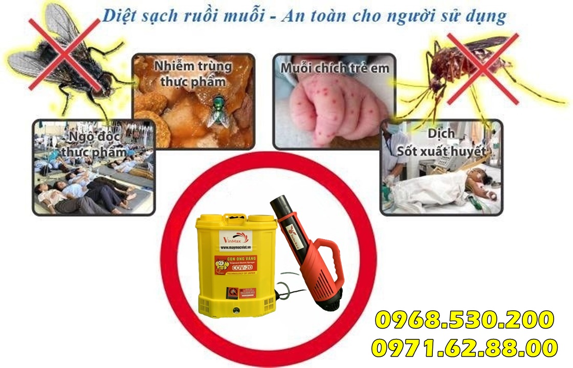 Diêt sạch ruồi muỗi côn trùng nhờ máy phun thuốc Turbo BA-6