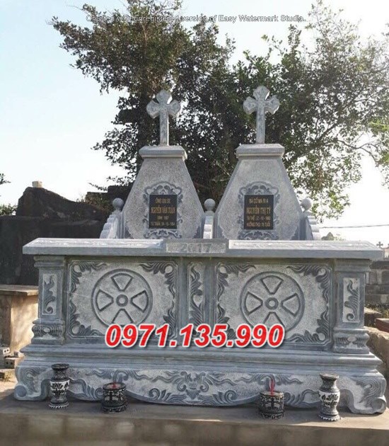 Mẫu lăng mộ đá công giáo đẹp bán tại sóc trăng tiền giang - mẫu mộ đạo