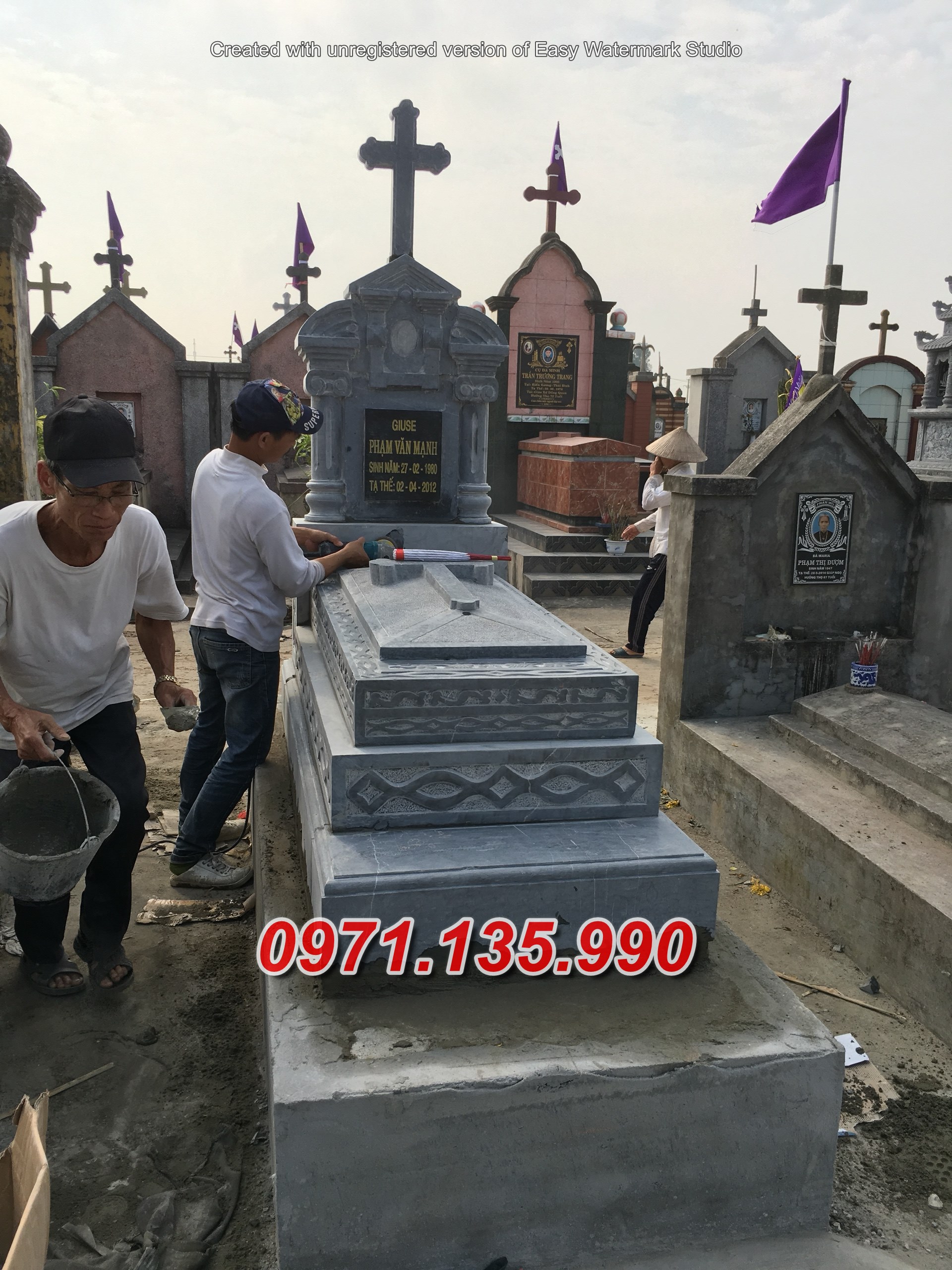 Mẫu lăng mộ đá công giáo đẹp bán tại sóc trăng tiền giang - mẫu mộ đạo