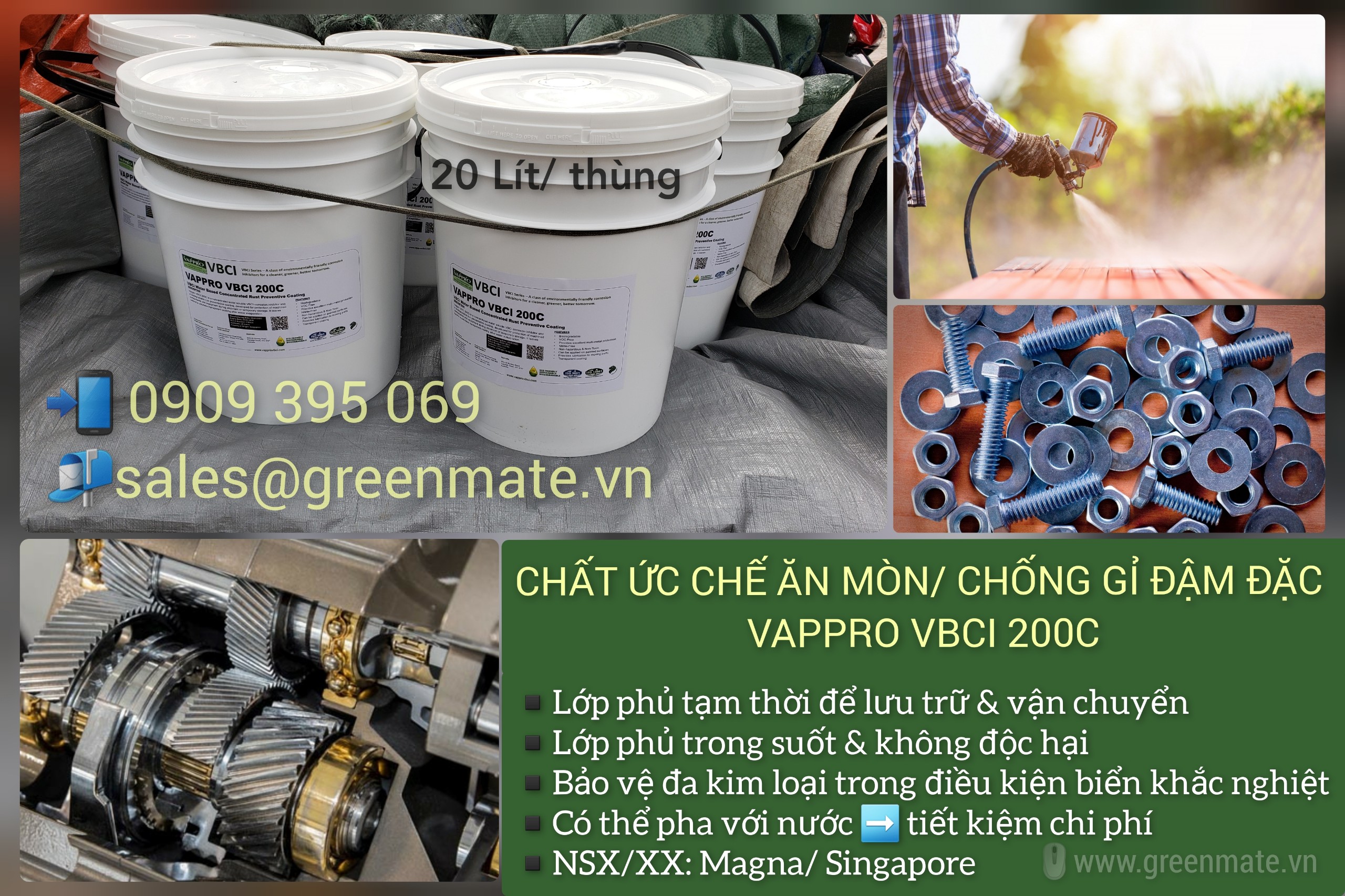 Chất ức chế ăn mòn/ chống gỉ đậm đặc VAPPRO VBCI-200C