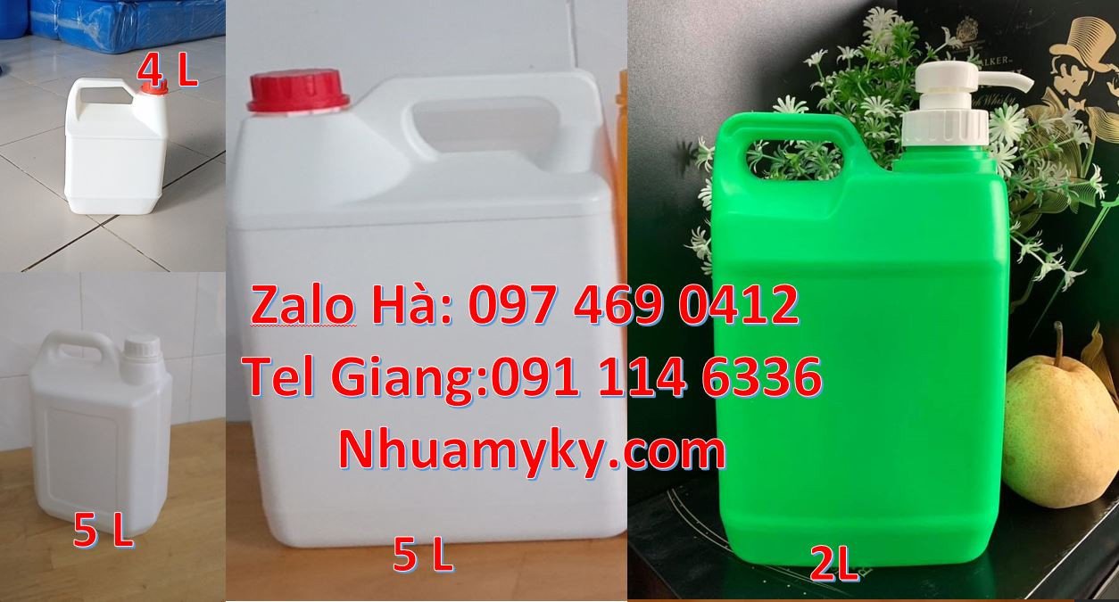can nhựa, can nhựa màu trắng xanh giá rẻ, can nhựa 5l đựng nước mắm