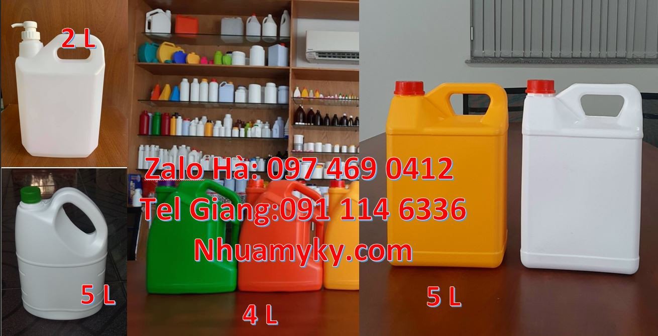 can nhựa, can nhựa màu trắng xanh giá rẻ, can nhựa 5l đựng nước mắm