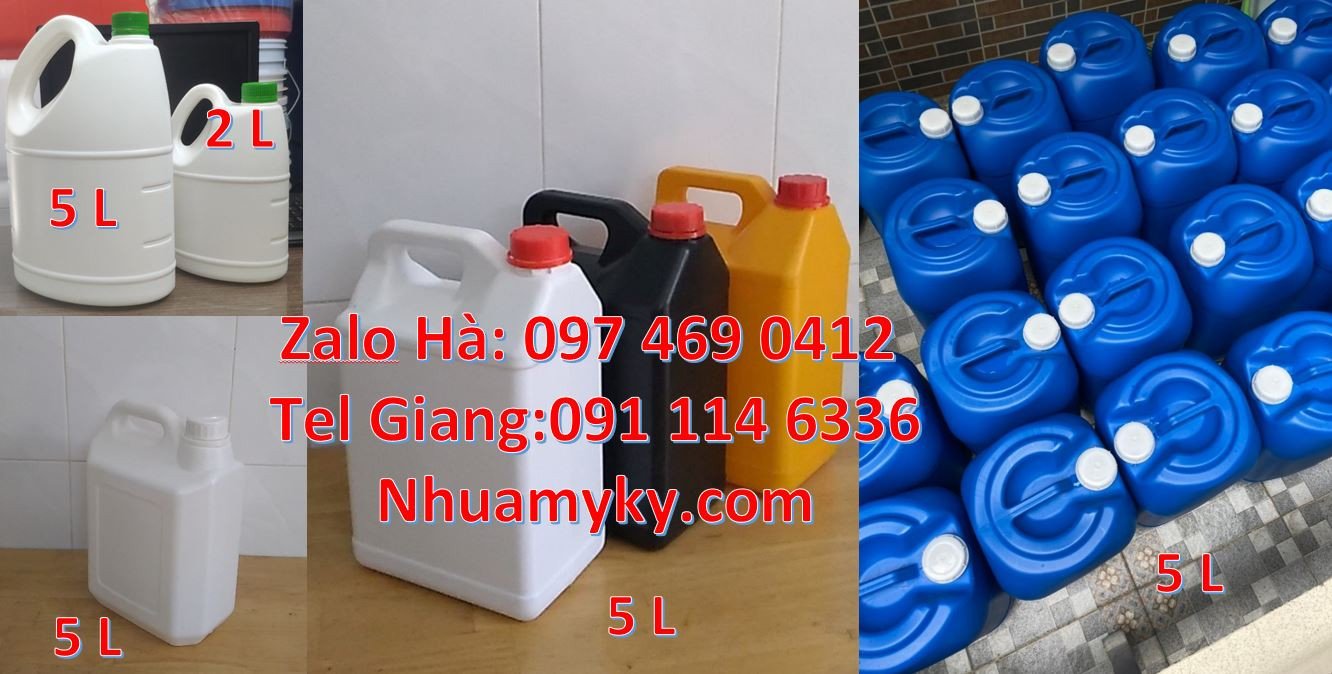can nhựa, can nhựa màu trắng xanh giá rẻ, can nhựa 5l đựng nước mắm