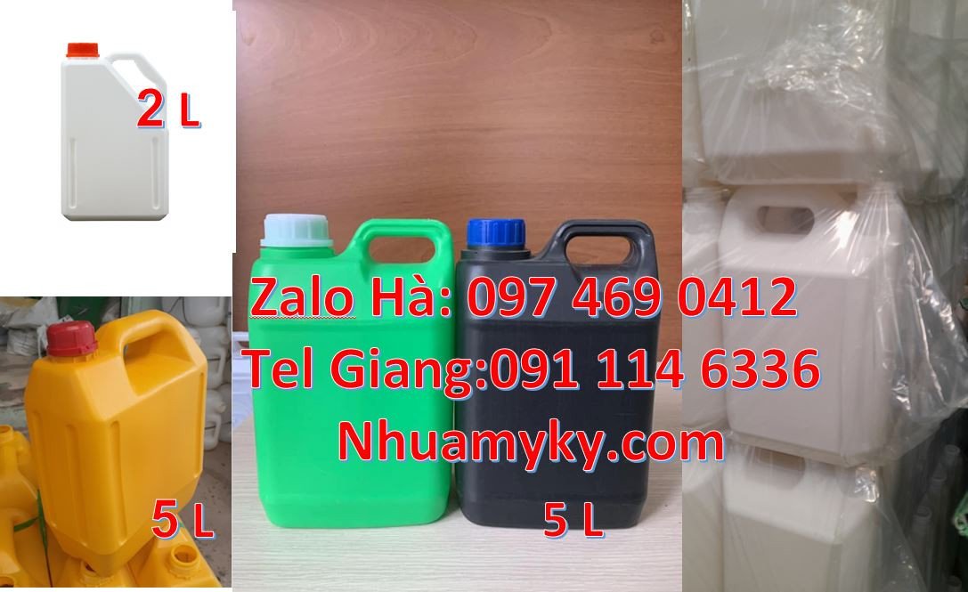 can nhựa, can nhựa màu trắng xanh giá rẻ, can nhựa 5l đựng nước mắm