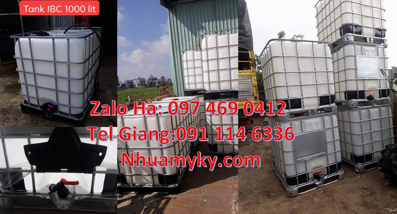 thùng ibc dung tích 1000l,thùng tank trắng đựng hóa chất, ibc giá rẻ
