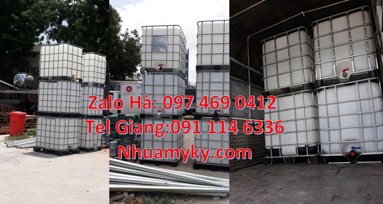 thùng ibc dung tích 1000l,thùng tank trắng đựng hóa chất, ibc giá rẻ