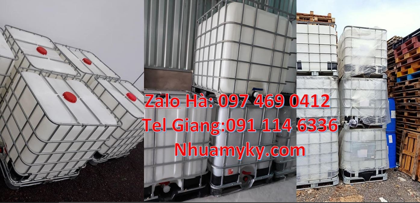 thùng ibc dung tích 1000l,thùng tank trắng đựng hóa chất, ibc giá rẻ