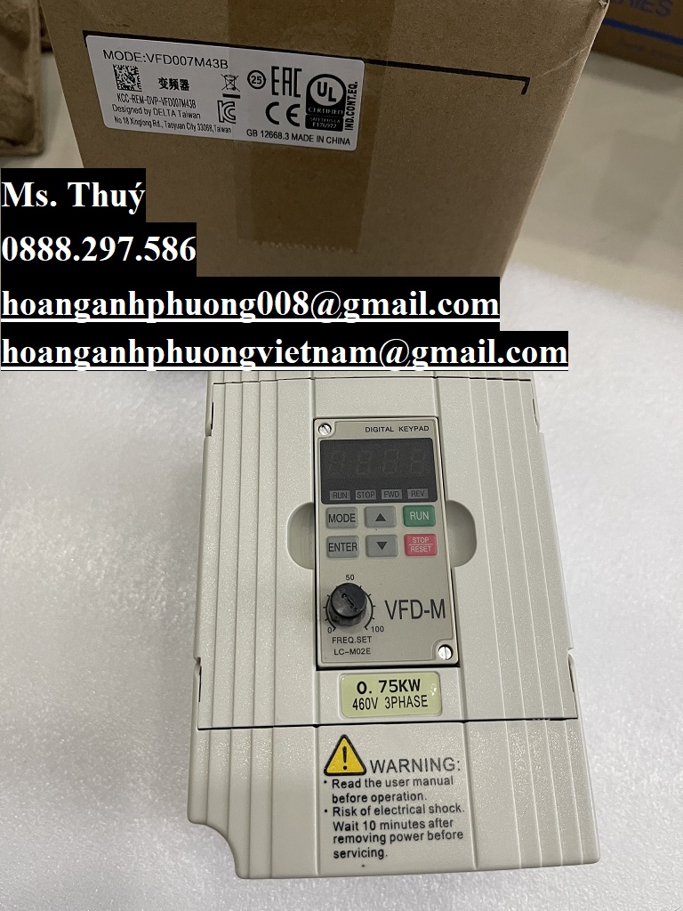 Biến tần Delta VFD007M43B 0.75KW 3 pha 380V giá tốt