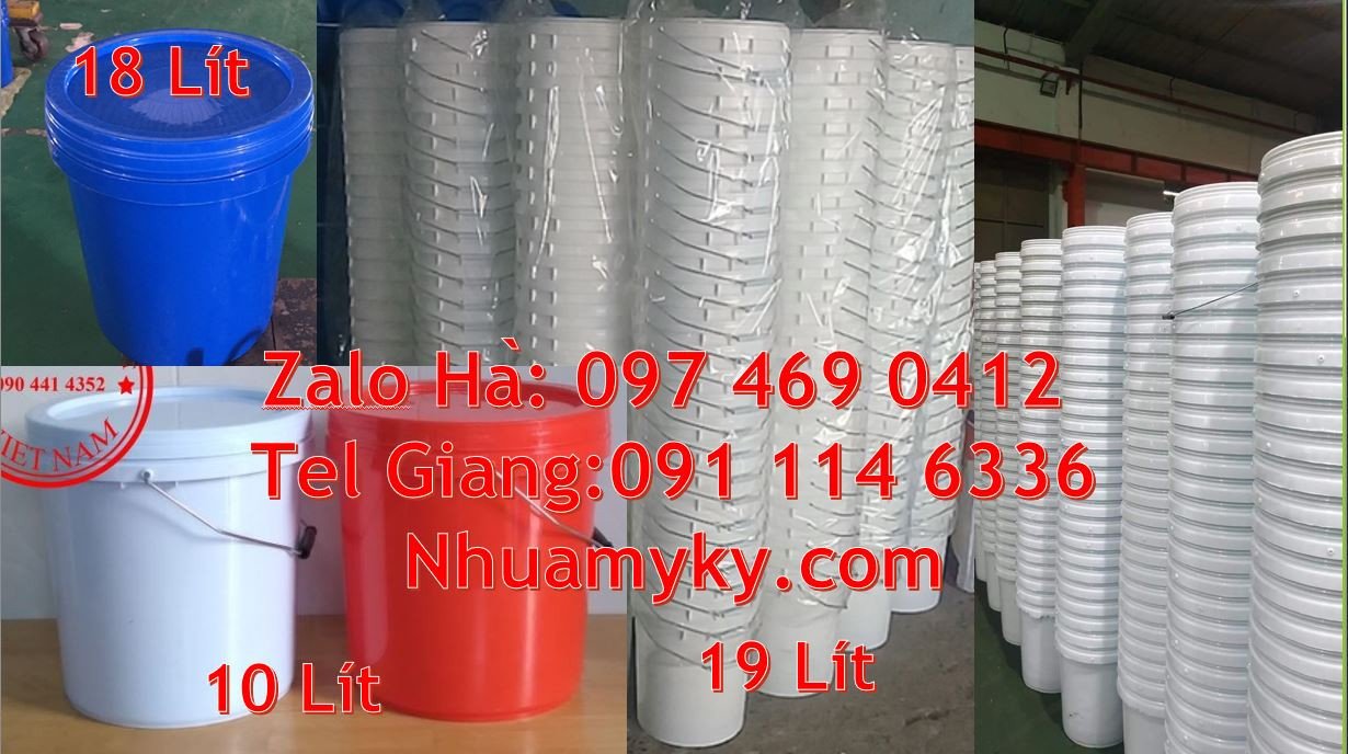 xô nhựa vuông 18l,vỏ thùng sơn 19l nắp chiết rót,thùng nhựa 22l giá rẻ