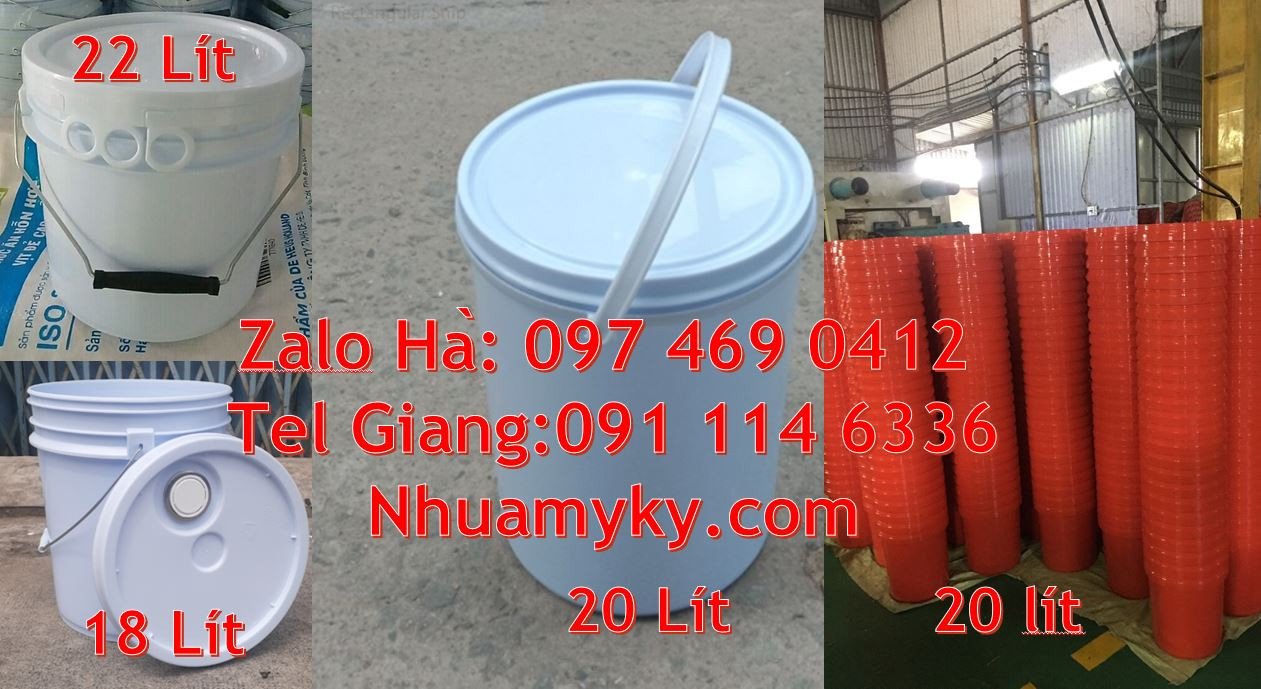 xô nhựa vuông 18l,vỏ thùng sơn 19l nắp chiết rót,thùng nhựa 22l giá rẻ