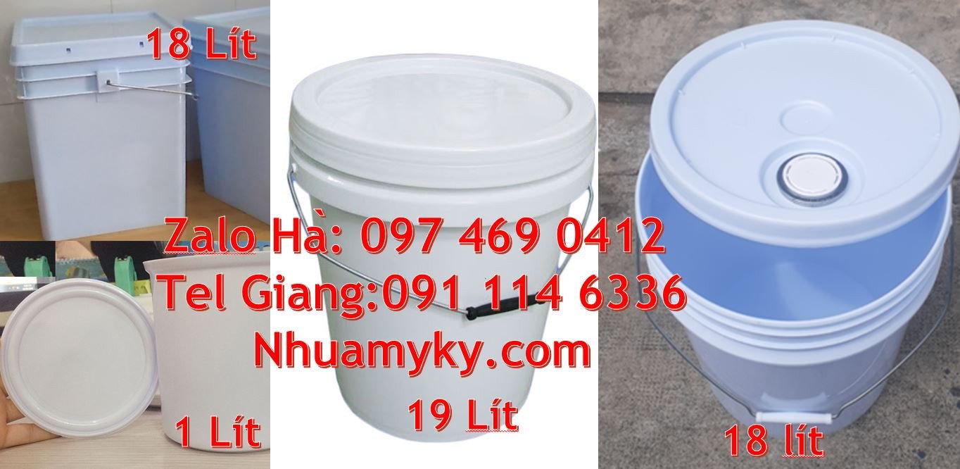 xô nhựa vuông 18l,vỏ thùng sơn 19l nắp chiết rót,thùng nhựa 22l giá rẻ