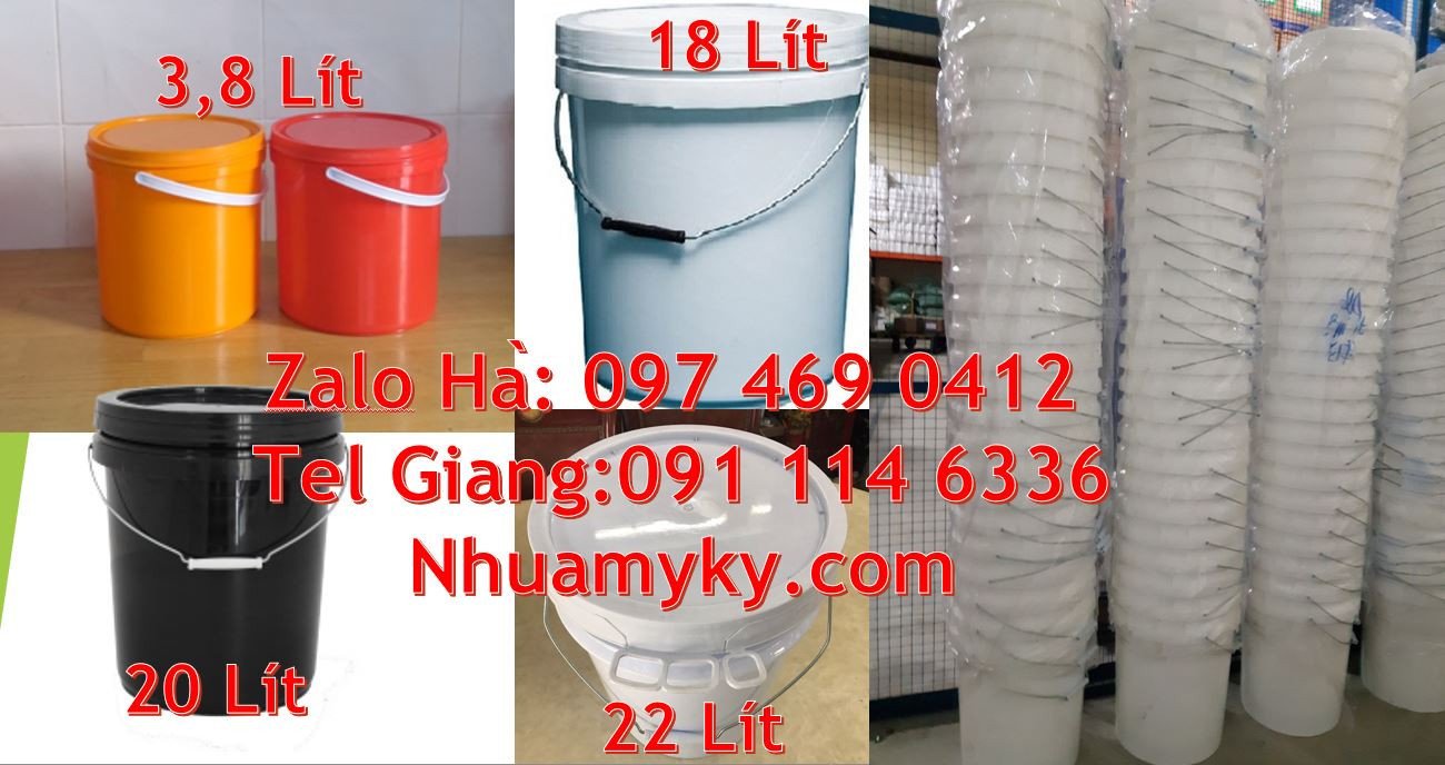 xô nhựa vuông 18l,vỏ thùng sơn 19l nắp chiết rót,thùng nhựa 22l giá rẻ