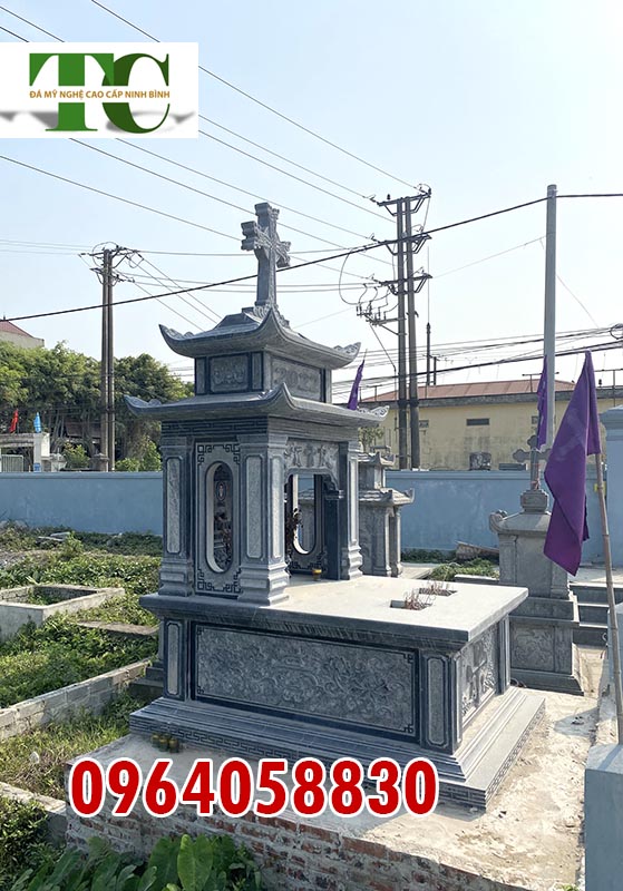 Giá bán mộ đôi công giáo bằng đá đẹp lắp ở Vĩnh Phúc