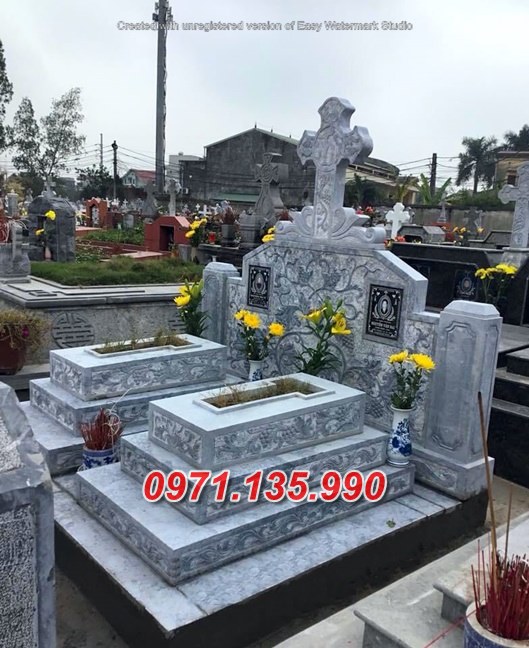 Mẫu mộ đá công giáo để tro cốt đẹp bán tại kon tum bến tre - mộ đạo