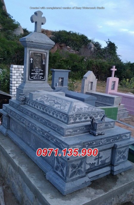 Mẫu lăng mộ đá công giáo đẹp bán tại bình định quảng ngãi - mộ đạo