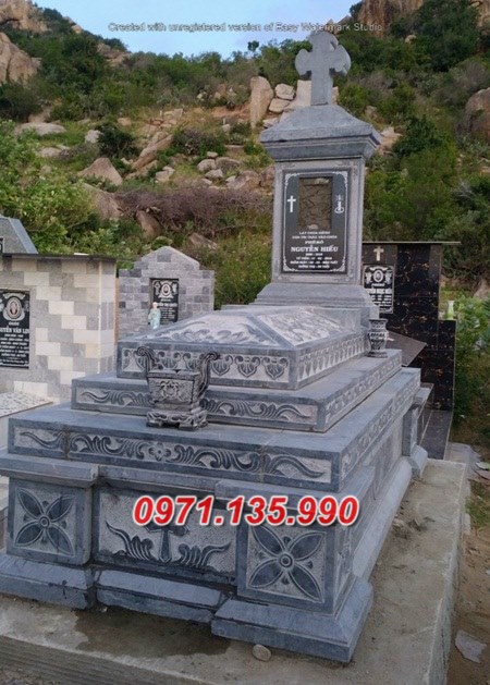 Mẫu lăng mộ đá công giáo đẹp bán tại bình định quảng ngãi - mộ đạo