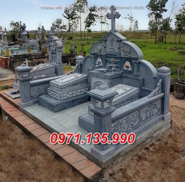 Mẫu lăng mộ đá công giáo đẹp bán tại quảng nam đà nẵng - mộ đạo