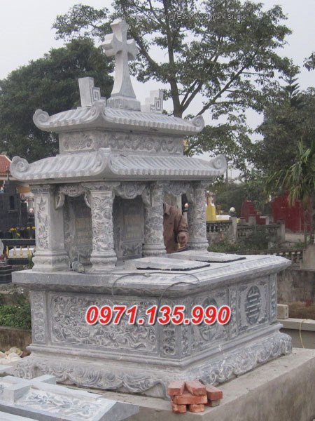 Mẫu lăng mộ đá công giáo đẹp bán tại quảng nam đà nẵng - mộ đạo