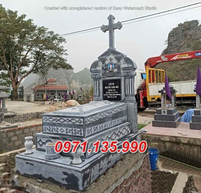 Mẫu lăng mộ đá công giáo đẹp bán tại quảng nam đà nẵng - mộ đạo