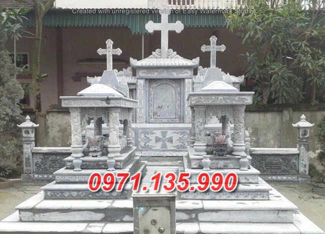 Mẫu lăng mộ đá công giáo đẹp bán tại quảng nam đà nẵng - mộ đạo