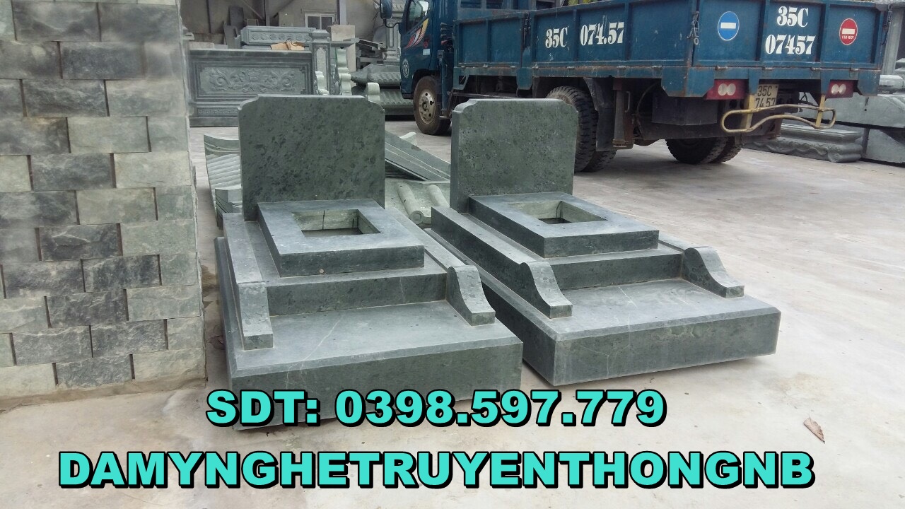 mộ đá tam cấp nguyên khối lắp đặt tại bắc ninh 2023