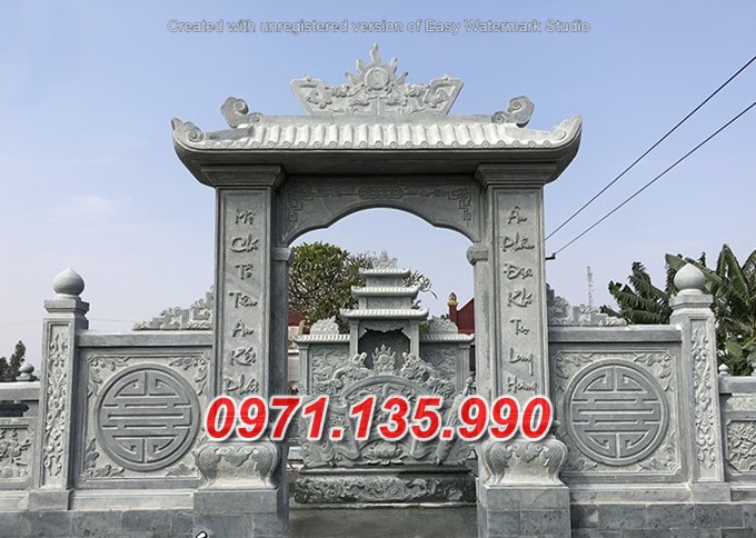 Mẫu cổng đá đẹp nhà thờ đình chùa bán tại Quảng Bình Quảng Trị