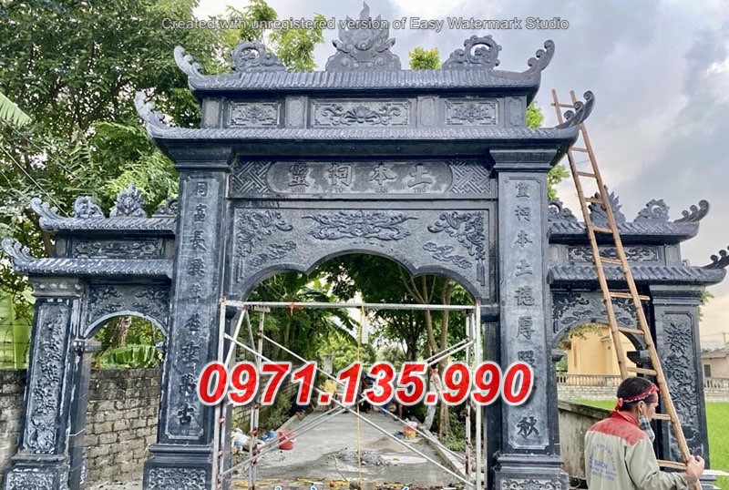 Mẫu cổng đá đẹp nhà thờ đình chùa bán tại nghệ an hà tĩnh