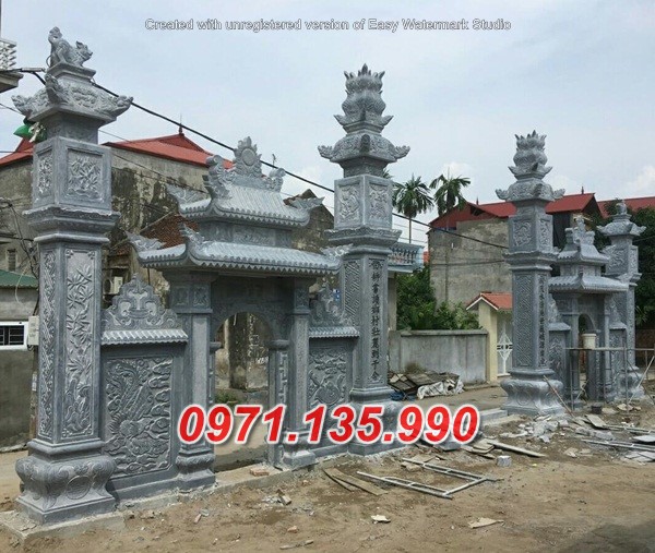 Mẫu cổng đá đẹp nhà thờ đình chùa bán tại bình định phú yên