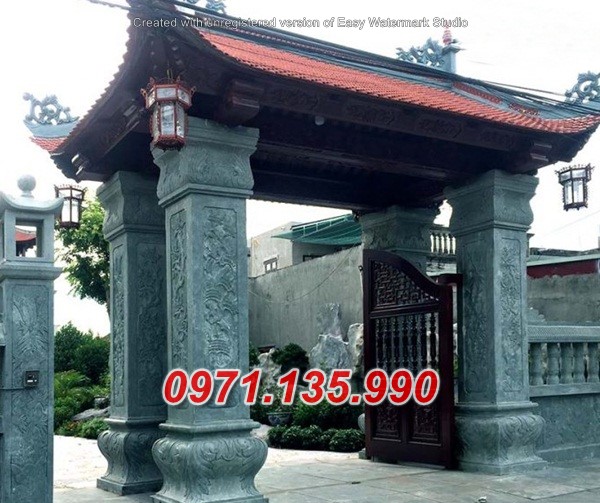 Mẫu cổng đá đẹp nhà thờ đình chùa bán tại kon tum gia lai