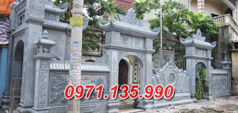Mẫu cổng đá đẹp nhà thờ đình chùa bán tại kon tum gia lai