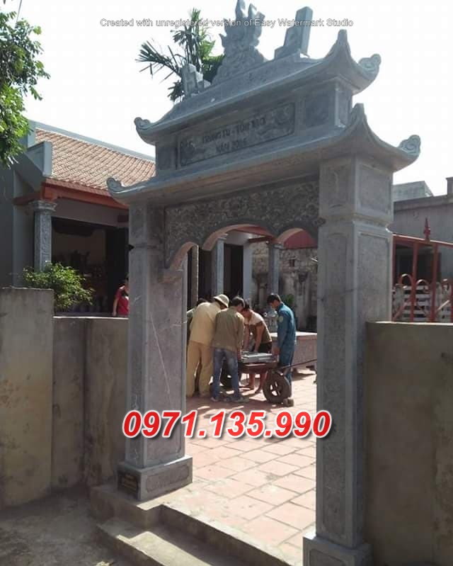 Mẫu cổng đá đẹp nhà thờ đình chùa bán tại kon tum gia lai