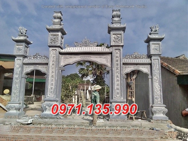 Mẫu cổng đá đẹp nhà thờ đình chùa bán tại cần thơ đồng tháp