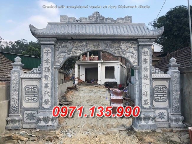 Mẫu Cổng đá đẹp nhà thờ đình chùa bán tại TP HCM Sài Gòn
