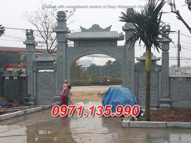 Mẫu Cổng đá đẹp nhà thờ đình chùa bán tại TP HCM Sài Gòn