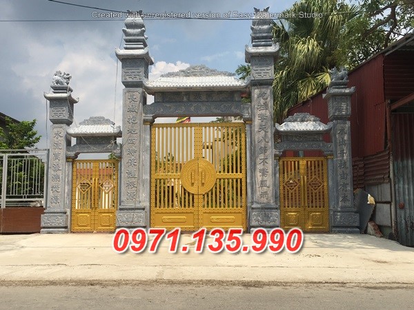 Mẫu Cổng đá đẹp nhà thờ đình chùa bán tại ninh thuận bình thuận