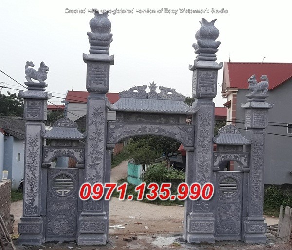 Mẫu Cổng đá đẹp nhà thờ đình chùa bán tại ninh thuận bình thuận