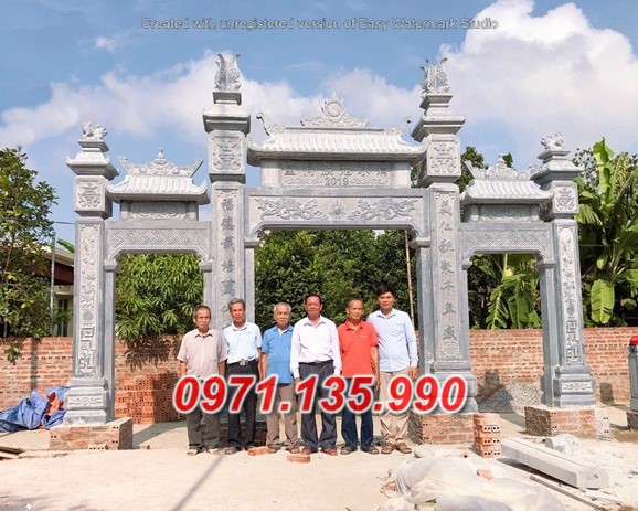 Mẫu Cổng đá đẹp nhà thờ đình chùa bán tại ninh thuận bình thuận