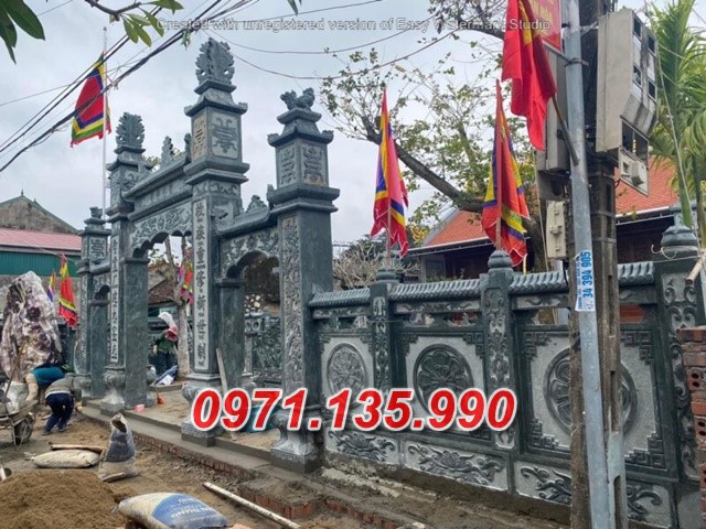 Mẫu Cổng đá đẹp nhà thờ đình chùa bán tại ninh thuận bình thuận
