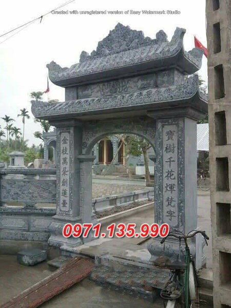 Mẫu Cổng đá đẹp nhà thờ đình chùa bán tại ninh thuận bình thuận