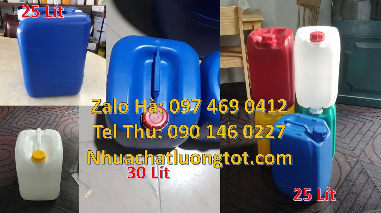 can vuông 30l trắng,can nhựa 20l đựng dầu ăn,can nhựa 25l đựng hóa chấ