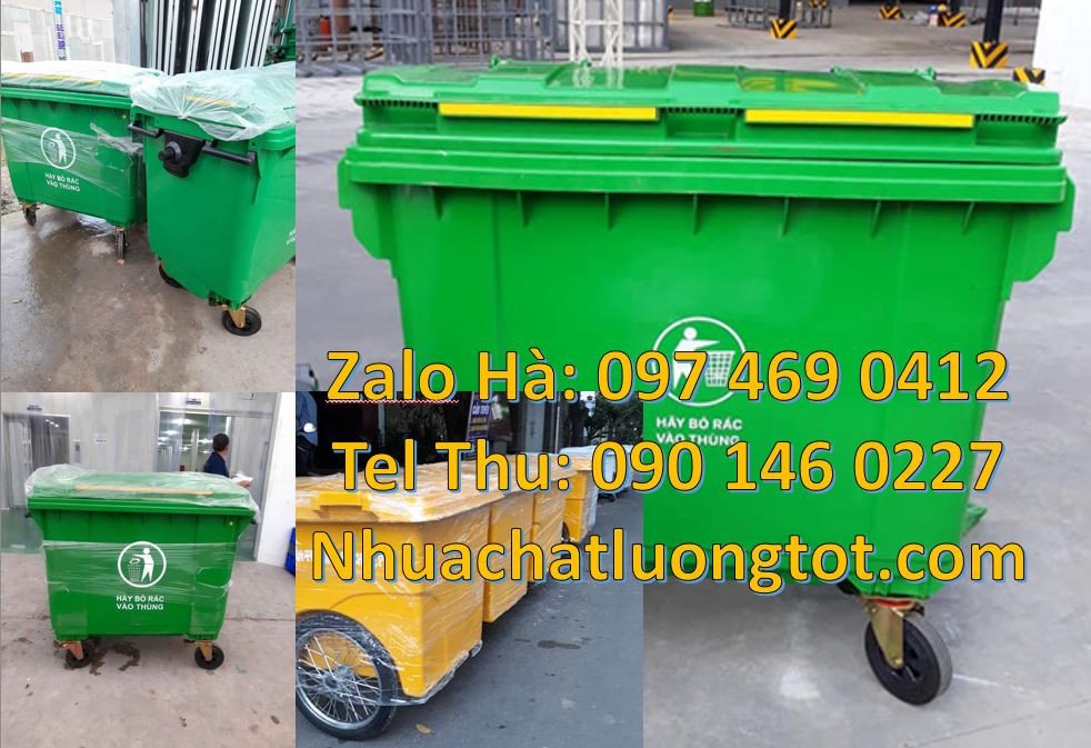 xe đựng rác 660l,xe thu gom rác màu xanh 1000l,xe đựng rác công nghiệp